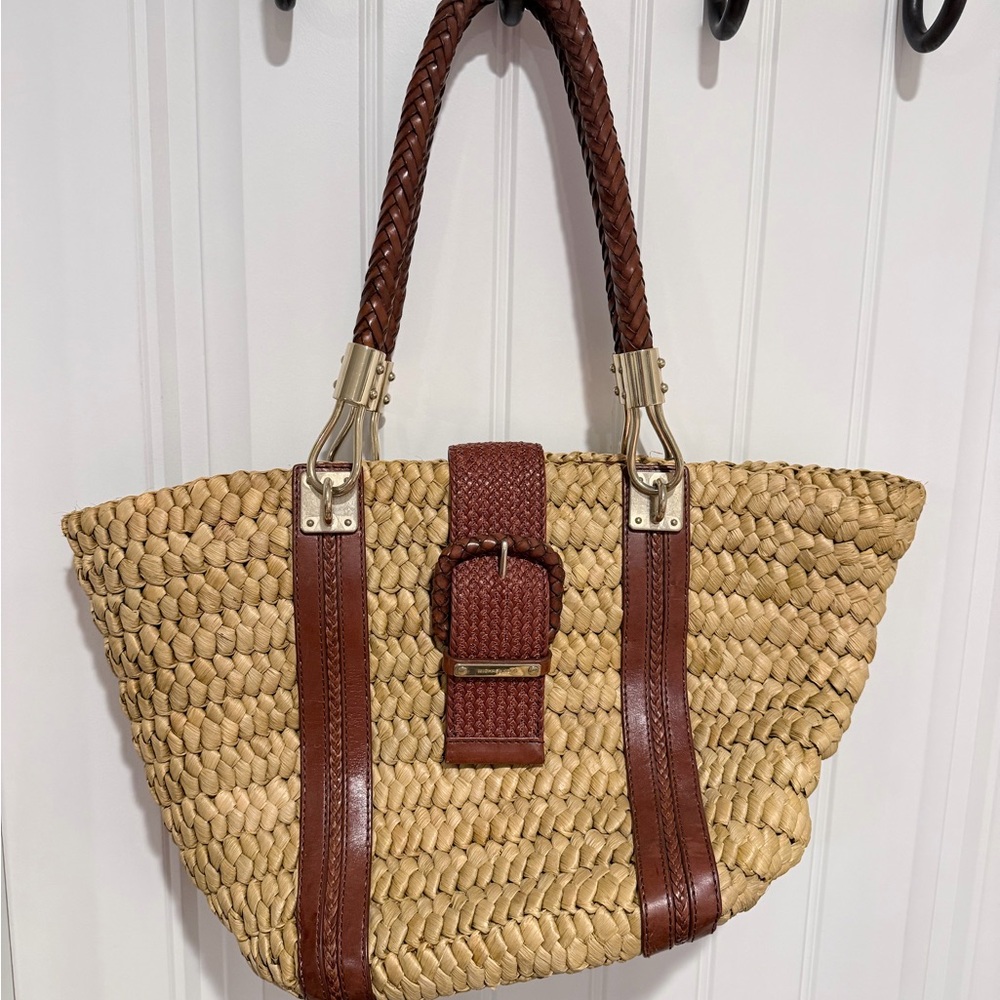 Michael Kors Tan and Brown Woven Shoulder Bag